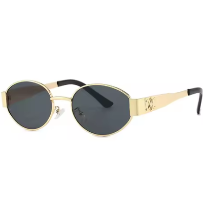 Lunettes de soleil ovales tendance – Monture métallique classique unisexe